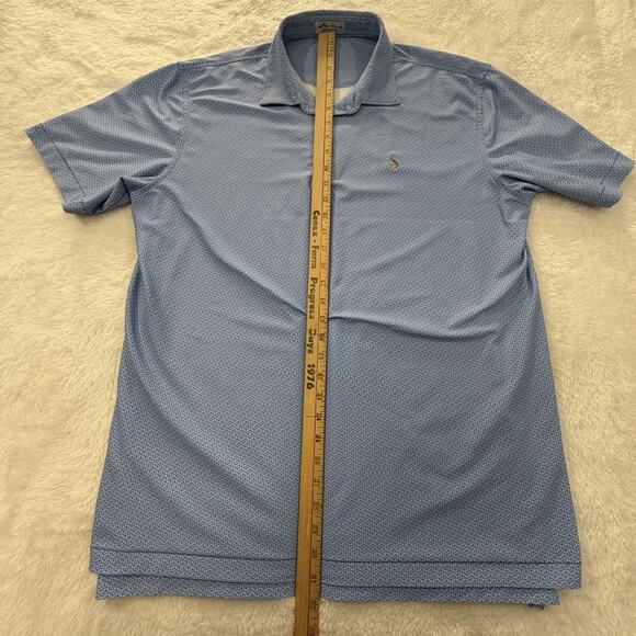 Peter Millar Golf Summer Comfort Short Sleeve Polo Mens L Light Blue Headphone - Picture 6 of 11